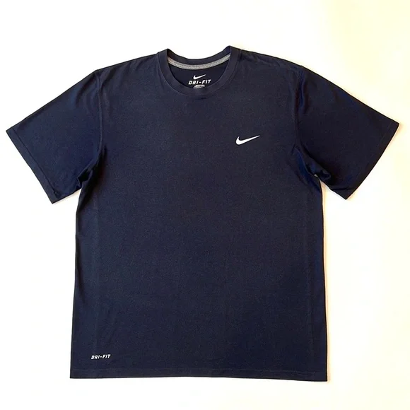 Nike Navy Blue Short Sleeve Dry Fit Training T Shirt Mens Medium